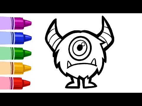 One Eyed Monster | Easy Drawing and Colouring for Kids | ArtKid