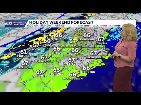 Few storms Saturday night, April 4 update | Easter Sunday rain likely in North Carolina, WXII 12 ...