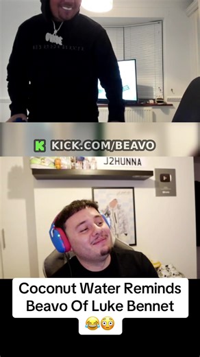 Coconut Water Reminds Beavo Of Luke Bennet 😂😳 #beavo #j2hundred #lukebennet #fyp #viralvideos