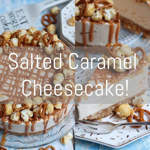 No-Bake Salted Caramel Cheesecake with Pretzels & Popcorn! 😍❤️ Full Recipe - https://www.janespatisserie.com/2015/11/09/no-bake-salted-caramel-cheesecake/ | Jane's Patisserie