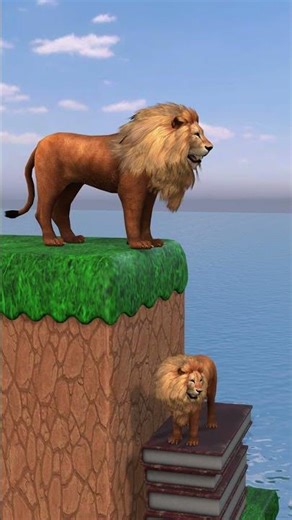 Lion vs Tiger: What will they pick? 🦁📚💰 #animals #challenge