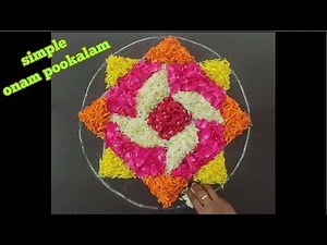 How to draw onam pookalam design| step by step simple pookalam design | onam pookalam drawing steps