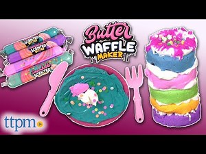 DIY BUTTER SLIME! Rainbow Cake Surprise, Butter Waffle Maker, & Butter Crusher Sensory Set Review!