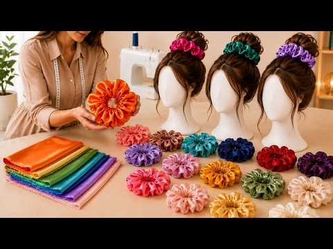 I Made 5 Cute Scrunchies in Minutes! 😍✂️