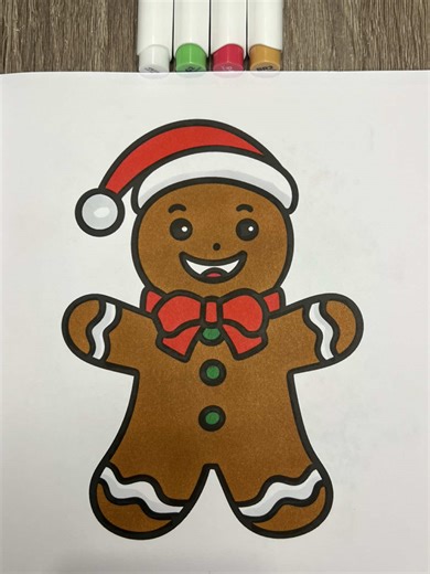 Coloring a sweet little gingerbread🍪🎄✨