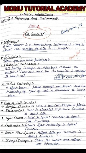 #cellcount #definition #principle #dmlt #bmlt #partsofcellcounter #function #viralshorts #viralvideo