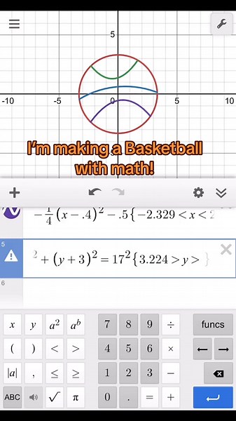 The Graph of a basketball 🏀! What do you want to see next? #nba #basketball #playoffs #sports #math #graph #desmos #calculus #teachersoftiktok