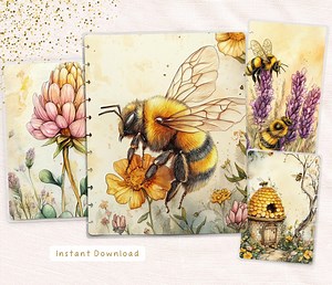 Botanical Bee Discbound Printable Planner Covers PDF for Happy Planner TUL Erin Condren 7x9 Front & Back Set Instant Download - Etsy Canada