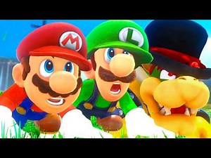 Super Mario Odyssey: Mario vs Luigi vs Bowser - Full Game Walkthrough (3-Player Splitscreen Race)