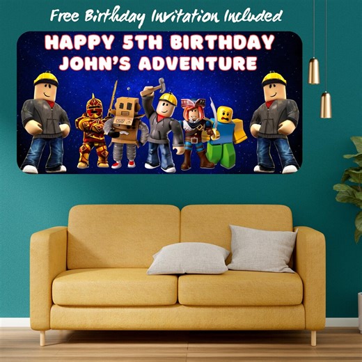 Birthday Backdrop Roblox Theme, Roblox Boy Birthday Backdrop, Roblox Party Decor, Roblox Birthday Decorations, Boy Birthday Party Supplies - Etsy
