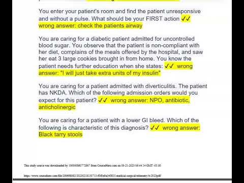 Medical Surgical Telemetry B 2026 🔥 100% Correct Answers | Complete Verified Study Guide (2 Pages)