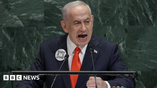 Netanyahu calls Palestinian recognition 'disgraceful', as dozens walk out of UN speech