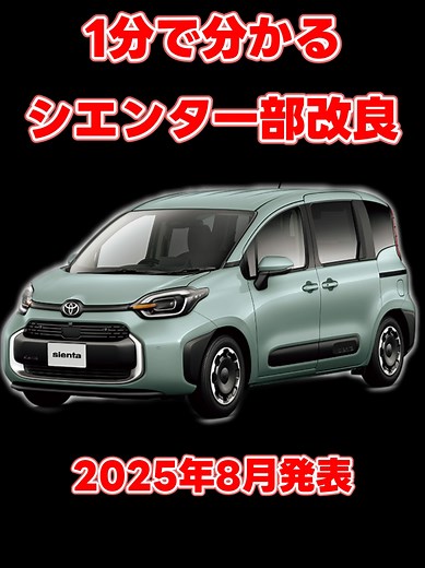 【最新】1分で分かる！シエンタの一部改良点まとめてみた#トヨタ#toyota#シエンタ#sienta#日常vlog #車#車好き#女子