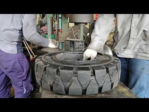 How to Replace solid tire of forklift 6.50×10