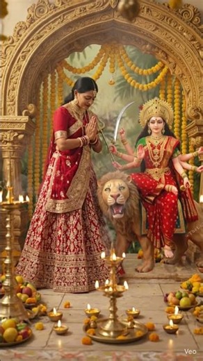 Jai Mata Di 🌺With the blessings of Mother Durga, all the troubles of life go away #durga #song #b...