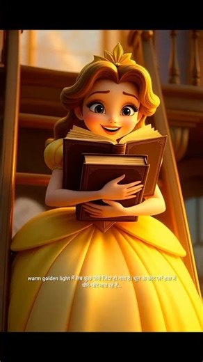 Belle in the Magical Library | Princess Story | Kids Bedtime Story #foryou #trending #shortvideos