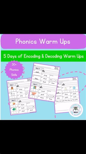 Stephanie Richards on Instagram: "✨ Phonics Warm-Ups Made Easy ✨ Looking for a simple, effective way to review previously taught phonics skills? This Phonics Warm-Up Resource is designed to take the guesswork out of daily review while keeping instruction structured and purposeful. 🗓️ 5 days of warm-ups for EACH phonics skill ✔️ Encoding & decoding practice ✔️ Handwriting integration ✔️ High-frequency word spelling ✔️ Decodable sentences + comprehension drawing How it works: • Days 1, 2 & 4: Dec