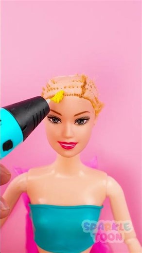💇‍♀️ Barbie’s Hair Makeover with a 3D Pen! ✨ #DIY #KidsLearning #Shorts