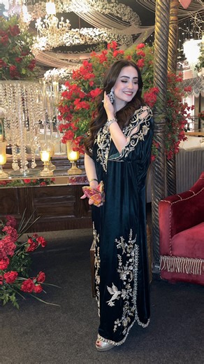 MYNAH | Tehreem radiating timeless charm in our signature embellished kaftaan. A perfect blend of grace, luxury, and intricate handwork.🤍 | Instagram