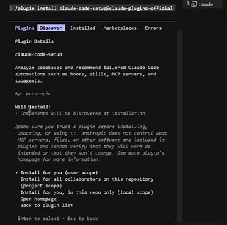 这是一个被中文圈忽视的Claude Code插件更新⬇️一旦你安装了这个，Claude Code 的感觉完全不同了。前两天Anthropic 悄然发布了一个名为 claude-code-setup 的官方插件，基本上把 Claude Code 从“相当不错”变成了真正的 AI 开发环境。它会扫描你的项目并推荐：→ hooks→ skills→ MCP servers→ subagents→ automations然后为你一步步设置一切。大多数人使用的 Claude Code 完全是原生配置……这就是为什么他们的体验很不好（包括我）真正的力量来自围绕Claude Code的生态。安装方式：/plugin install claude-code-setup@claude-plugins-official在你忘记之前先收藏它。
