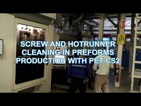Screw and hotrunners cleaning on Netstal machine - preforms production