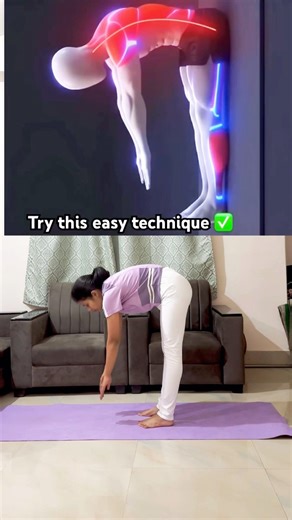 Try this simple technique to unlock forward bending #yoga #forwardbending #easystretch #short