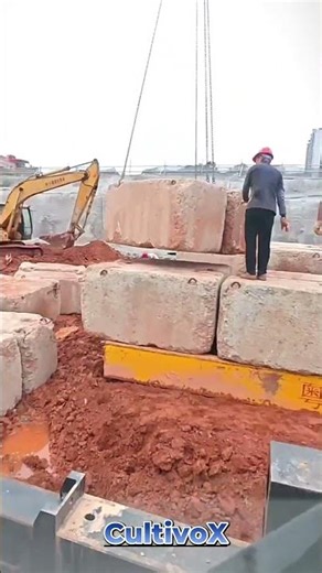 Stacking Concrete Blocks for 400 Ton Static Load Testing