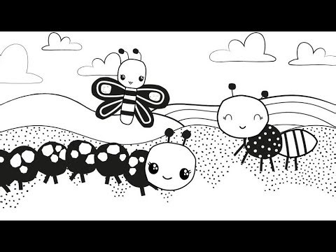 Black White High Contrast Baby Sensory | Classical Mozart Bach music - Happy Hey Summer Adventure