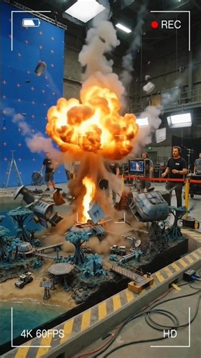 Hollywood VFX Team Destroys an ALIEN JUNGLE Using Real Miniature Models! 🔥 #shorts