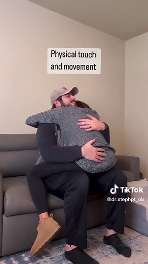 How can your husband be supportive of you and a positive physical birthing experience? Here are just a few examples of how your spouse can assist you during labor! (Keep in mind all positions may not be comfortable for all mamas! Find what’s supportive for you!) 🤍 Physical touch and closeness during contractions: that oxytocin hormone that is released when you hold, hug, and kiss your loved one is the same hormone that signals contractions of the uterus during labor and stimulates production of