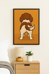 Springer Spaniel Dog Rear Back View – Printable Wall Art | Digital Download | Cartoon Pet Illustration | Dog Lover Home Decor - Etsy Canada