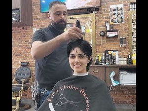 💈 ASMR BARBER -New style 2023 women head shave 2023 women head shave transformation women buzz cut