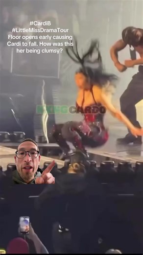 #fyp #cardib #bardigang #amithedrama on her seventh tour stop last night Cardi B handled a production malfunction like a pro with a trap door, dangerously opening earlier than it was supposed to and of course our girl kept the show going even though that looked like it probably hurt. I’m only posting this because I’m sure the haters are going to be trying to say she fell and his clumsy, but this was actually a dangerous production error and she could’ve got hurt. And yet she’s still carried on l