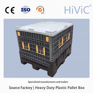 [Hot Item] Heavy Duty Corrugated Wire Fold Coaming Honeycomb Collapsible Logistic HDPE Plastic Storage Pallet Box Container