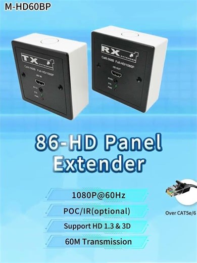 M-HD60BP Wall-Mount HDMI Extender (60m) – Extend HD Signal Over Ethernet with IR & POC#hdmiextender