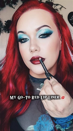Favorite Red Lip Liner | LA girl shade Vamp Gothic Beauty Look #makeup