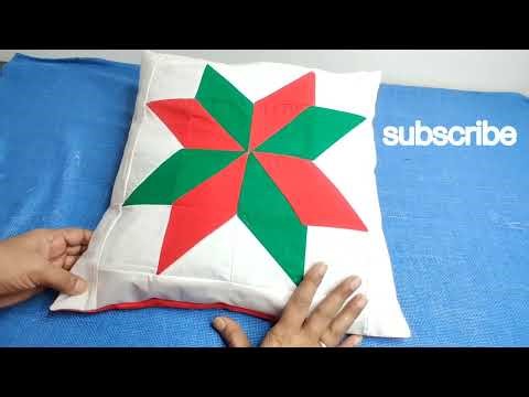 How to make beautiful patchwork star cushion cover and cutting and stitching | Cushion Design