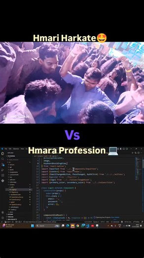 Aditya | Coding & Tech on Instagram: "Party mode ON, but compiler never OFF 😎 #HmareHarkateVsProfession 💻🎉 Work hard, code harder, dance hardest! 💪😂 . . . . . #DeveloperLife #CoderMood #WeekendVibes #ITLife #WorkVsParty #CodingHumor #RelatableReel #TechReels #DualEdit #CapCutEdit #ɪɴsᴛᴀʀᴇᴇʟs #coding #codinglife #javascript"