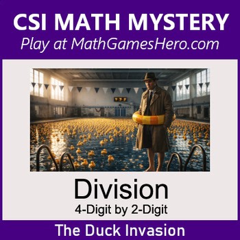 DIVISION 4-Digit by 2-Digit | Digital CSI Math Mystery Game