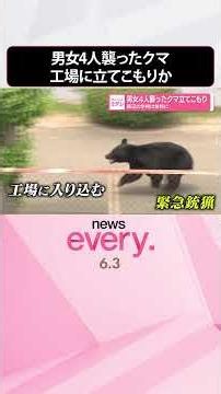 【クマ】男女4人襲い工場に立てこもりか 周辺の学校は休校に…影響広がる 福島市 #shorts