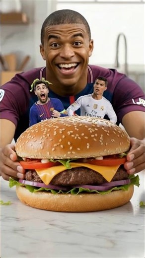 Messi & Ronaldo Screaming Inside the Burger! 🍔⚽🔥 #ronaldo #football #messi #aishorts