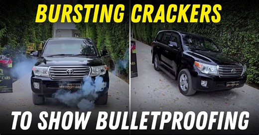 Firecracker Test on Bulletproof Land Cruiser Demonstrates Unique Sales Pitch