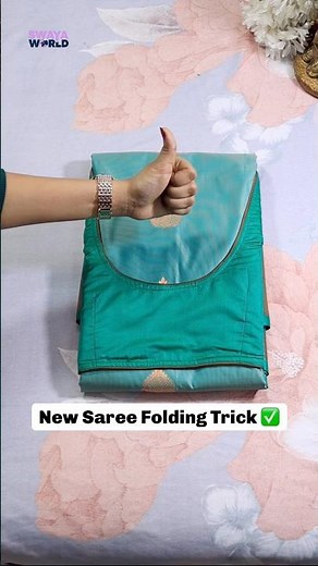 New Saree Folding Trick Without Dori ✨ Fold Saree with Blouse Easily | Swaya World | Swaya Official