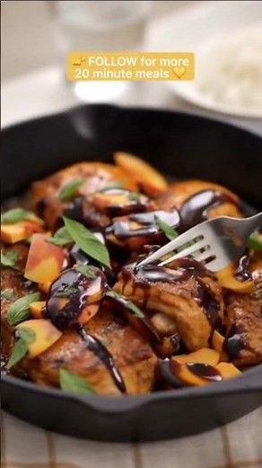 Easy Peach Basil Balsamic Chicken | 20-Minute Healthy Dinner 🍑🌿