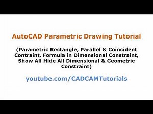AutoCAD Parametric Drawing Tutorial | AutoCAD Parametric Rectangle | AutoCAD Formula Dimension Video Lecture | A complete Guide to AutoCAD (English) - Design Softwares