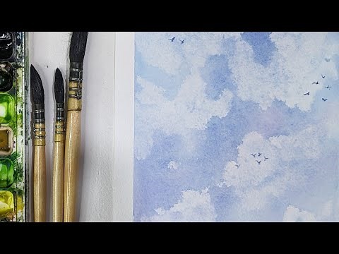 Watercolor Sky Tutorial | Wet-on-Wet Technique Tutorial | How to Paint Clouds in Watercolor