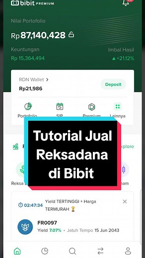 Tutorial Jual Reksadana di Bibit