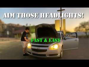 How to quickly and easily aim headlights. Be able to see while driving without blinding others!