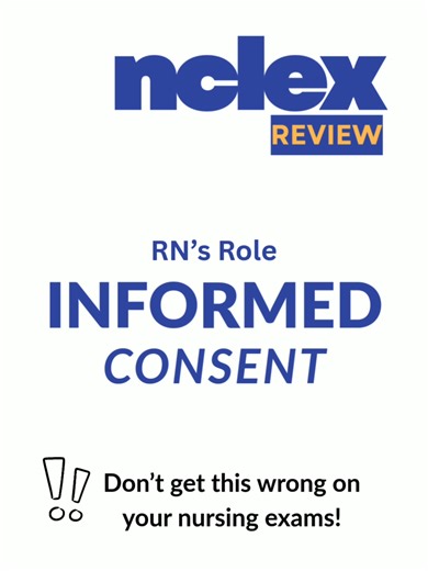 NCLEX Review: Nurse's Role in Informed Consent Protect your license and always make sure you work under the RN's scope of practice. This content is highly test on nursing school exams and the NCLEX. Disclaimer: Educational content for nursing exams only. #nclex #nursingstudent #studytips #perioperativenurse #nursingpriorities
