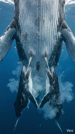 Twin Baby Whales Drinking Milk Underwater 😱 Realistic Ocean Nursing Scene